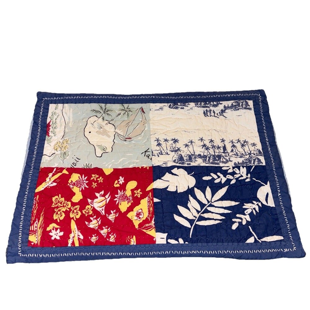 Pottery Barn Kids Island Aloha Surf Quilted Pillow Sham Standard Beach 27" x 18"